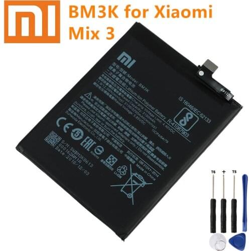 100% Orginal Xiaomi Phone Battery BM3K 3200mAh High Quality Replacement Battery for Xiaomi Mi Mix 3 Mix3 Batteries +Tools Kits