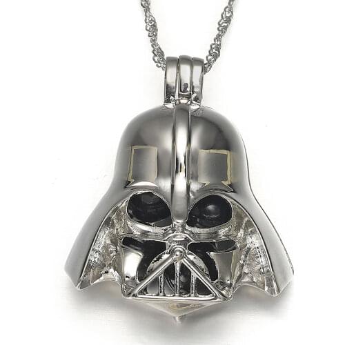 20pcs Darth Vader Pearl Cage Locket Necklace Anime Figure Action Force Awakens Stromtroopers Black Pendant Jewelry Costume