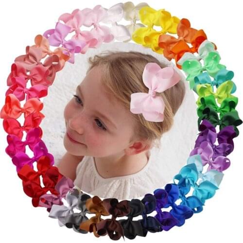 40 Colors 4.5Inch Hair Bows Alligator Hair Clips Boutique Grosgrain Ribbon Hair Bows Hair Accessories for Baby Girls Toddlers