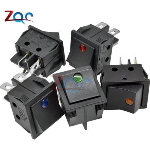 5pcs KCD4 Rocker Switch Button ON-OFF 2 Position 4 Pins Electrical Equipment W/ Light Power Switch 16A 250VAC 250V AC Cats eye