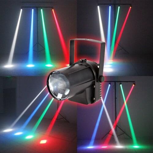 AOBO Lighting 3W Colorful RGB LED Pin Spot Stage Light Disco DJ Show Beam Effect Lighting