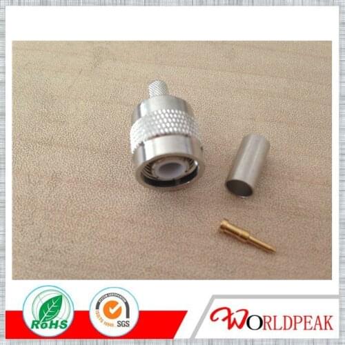 Free shipping 10pcs TNC crimp Male plug straight for lmr200 lmr195 Coax cable RF connector