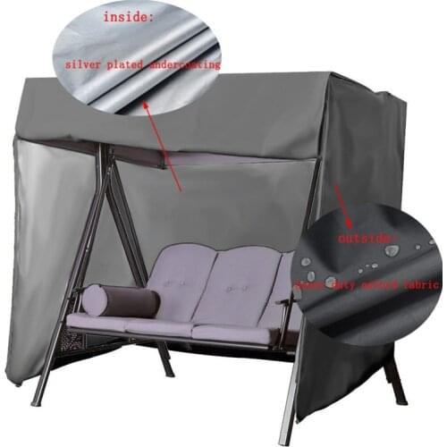 3-Seater Garden Swing Cover Hammock Patio Cover Waterproof Outdoor Yard Garden Chair Cover UV Sun Rain Sofa Protection Case U3