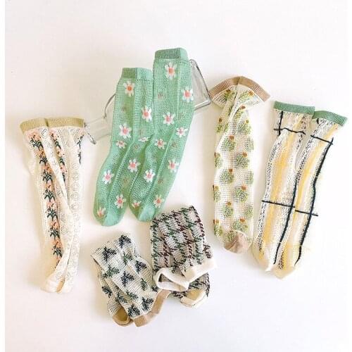 1 Pair Mesh Crystal Childrens Socks Summer Ultra-thin Breathable Sweat-absorbent Deodorant Socks Stockings Baby Clothing