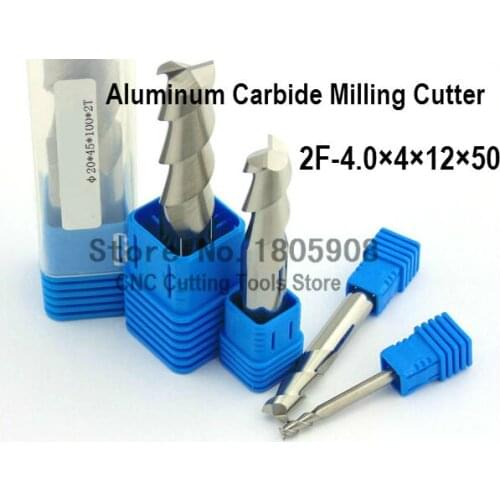 2 Flute 2F-4.0*4*12*50 CNC tool tungsten alloy milling cutter special flat aluminum alloy cutter aluminum alloy milling cutter