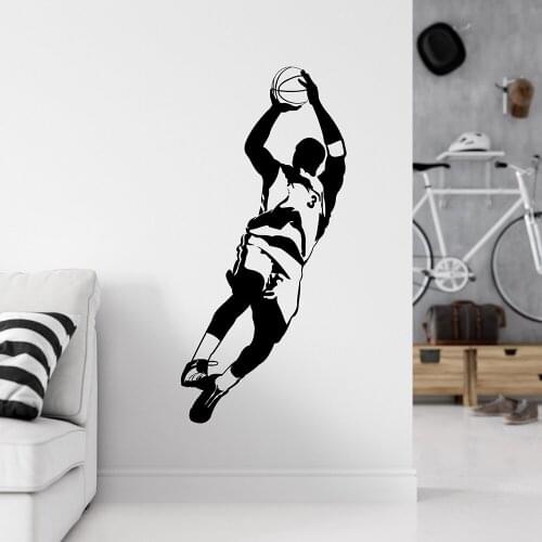 Cool basketball Shooting Pose Vinyl Wall Stickers Home Decoration Living Room Boys Bedroom Wall Tattoo Decals Sports A401