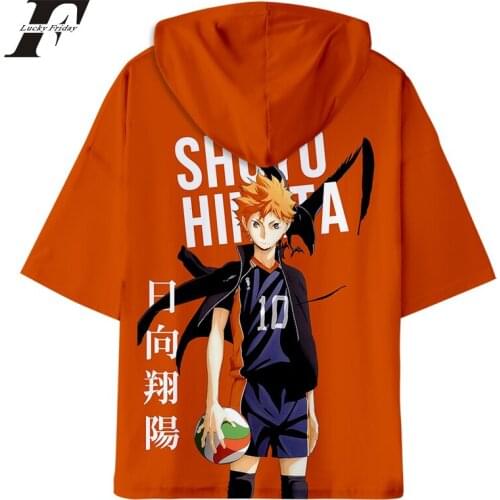Cosplay Costume Hooded T-shirt Hip-hop Soft Summer Tops Clothes Harajuku T Shirt Anime Haikyuu 3D Men/women Short Sleeve Regular