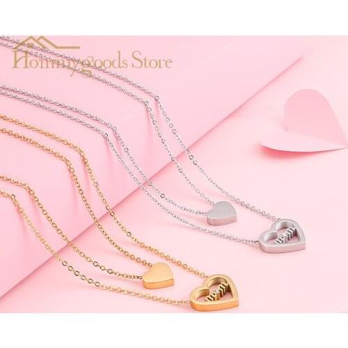 Hot Sale Fashion Elegant Gold Diamond Double Love Mom Letter Diamond Necklace Valentines Day Present Wedding Gifts For Guests