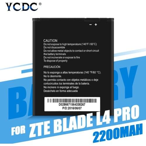 3.8V 2200mAh Lithium-ion Polymer Rechargeable Battery For ZTE Blade L4 Pro A465 A475 TWM Amazing X3s Cellphone Mobile Phone