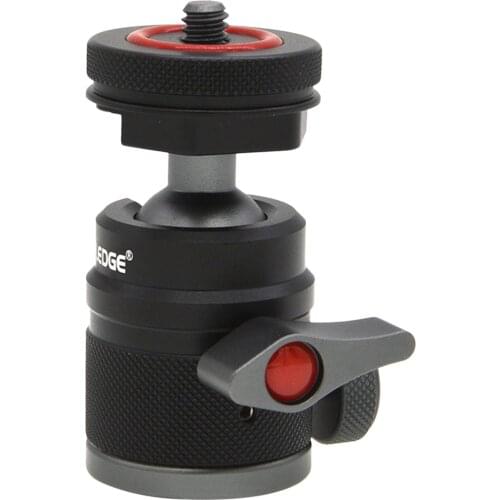 Camera Tripod Mini Metal Panoramic Ballhead Mount w/ Cold Shoe 90° Tilt