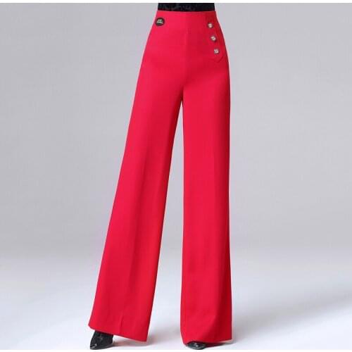 Fashion Latin Dance Pants Female Latin Dance Trousers Modern Dance Pants Wide Leg Pants Ballroom Dance Competition Pants DQS4658