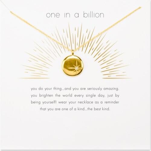 12pcs Fashion Jewelry one In A Billion Crystal Star Disc Chain Necklace For Women