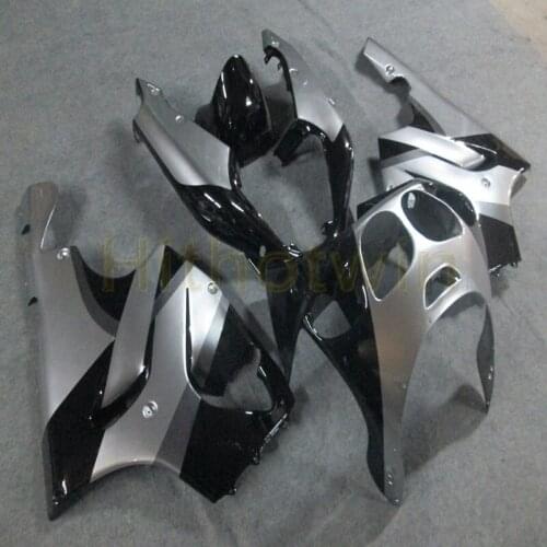 Motorcycle Full fairing kit for ZX7R 1996 1997 1998 1999 2000 2001 2002 2003 motor fairing silver black ABS Plastic Bodywork Set