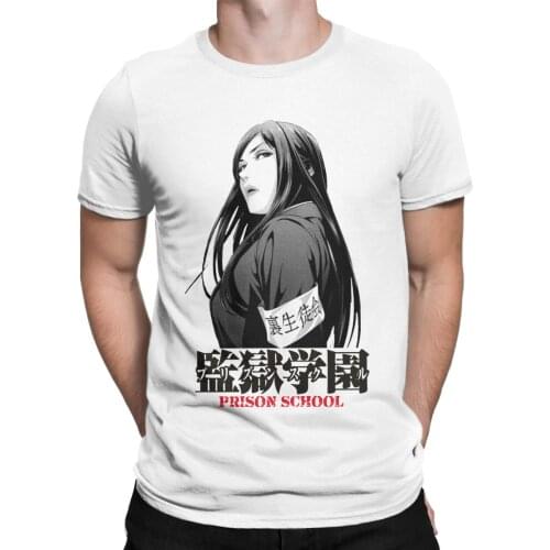 Men PESO Prison School T Shirt Mari Kurihara Japan Anime Pure Cotton Clothes Vintage Short Sleeve Round Collar Tees