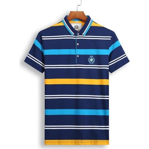 Polo Mens England Style Brands 2020 Summer EU New Embroidery Striped Short Sleeve Cotton Man Polos Shirt C2232