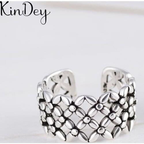 Wholesale Antique Silver Color Hollow Rings For Women Statement Jewelry Finger Ring anillos mujer bijoux