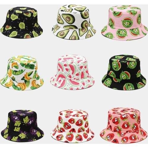 2021 New Cotton Fishing Hat Women Men Hip Hop Cap Couple Maple Vegetable Panama Bucket Hat Sun Flat Top Fisherman Hats Caps