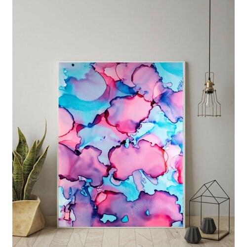 Printed Wall Art on Canvas Painting Watercolor Colorful Posters and Prints Decorative Picture Modern Home Decoration Unframed