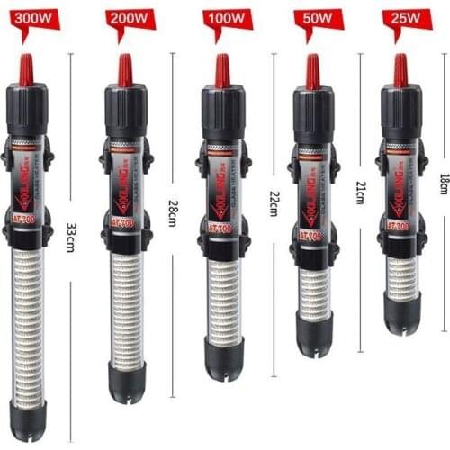 25w-300w Submersible Fish Tank Water Heater Mini Adjustable Rod For Temperature Control Aquarium Accessories Shatterproof Glass