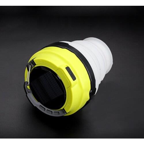Portable LED Camping Lamp USB Fishing Tent Backyard Rchargeable Lantern Solar Collapsible Camping Emergency Lights for Car Porch