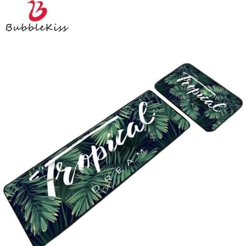 Bubble Kiss Rug For Bedroom Nordic Green Tropical Plant Leaf Non-slip Carpet And Rug For Home Living Room Decoration Kitchen Mat