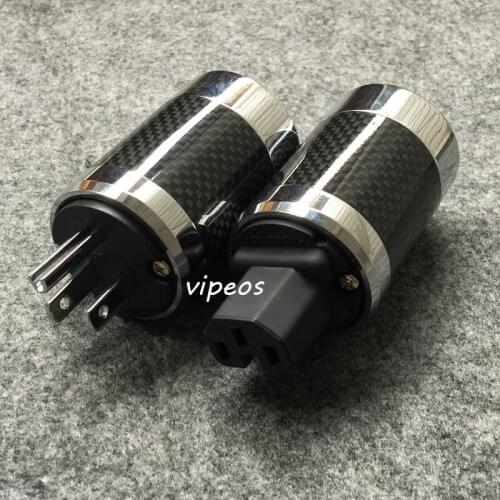Carbon fiber Rhodium plated US AC Power Plug for DIY power cable Amplifer