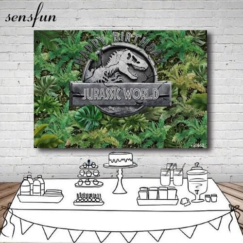 Jurassic Dinosaur Party Backdrop For Photo Studio Forest Leaves Children Happy Birthday Party Photgraphy Backgrounds