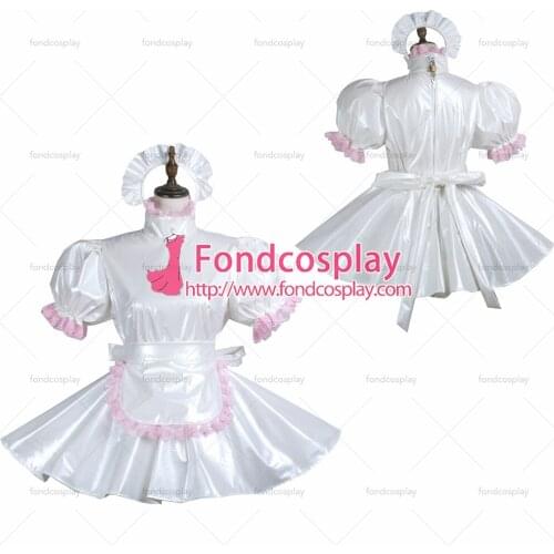 Sissy maid pvc dress lockable Uniform cosplay costume Tailor-made[G3744]
