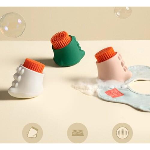 Household Cleaning Laundry Brush Creative Dinosaur Brush Tool Silicone Multifunction Washing Clothes Cleaning Gadgets Tools
