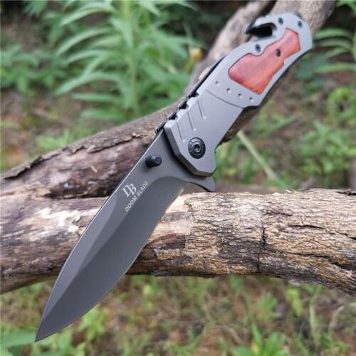 Folding Blade Knife Self Protect Peel Pocket Wood Handle Fruit Cutter Blade EDC Tools Razor Parcel Letter Open Knives Waist Clip