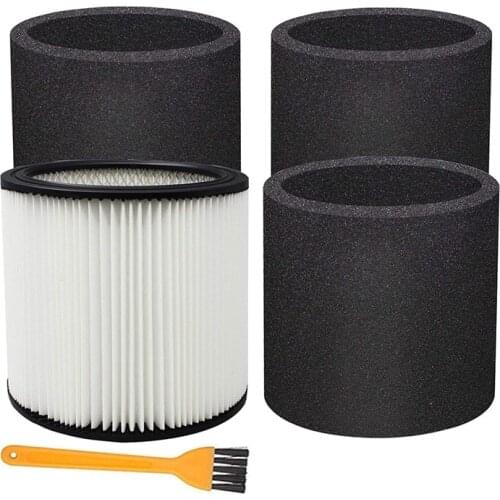 Replacement Cartridge Filter for Shop Vac 90304,Shop Vac Accessories Fits Most Wet/Dry Vacuum Cleaner (1+3)