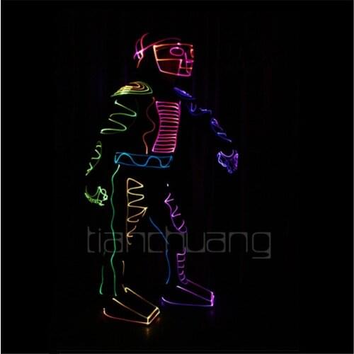 TC-103 Programmable ballroom dance led costumes full color robot stage show wears cloth catwalk colorful dj suit performance ktv