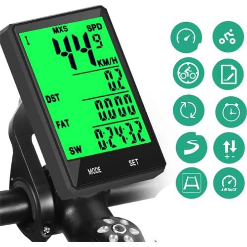 Bicycle Stopwatch Waterproof Bike Computer Wireless And Wired Cycling Speedometer Odometer 2.8" Large Screen Bicycle Stopwatch