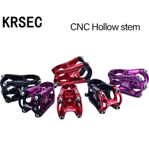 Bicycle Stem KRSEC CNC Aluminum Short Stem 50mm MTB XC AM Bike Bicycle Handlebar Stem 28.6*31.8mm Ultra-light Short Stem