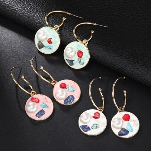 Geometry retro circle pendant earrings jewelry fashion woman earrings Statement earring for Girls gift for woman