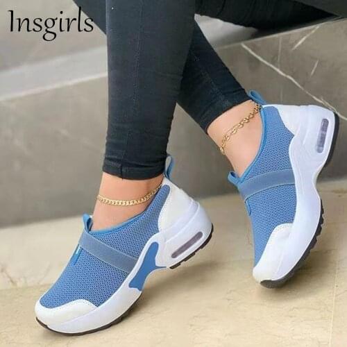Womens Trendy Sneakers 2021 Autumn New Elastic Band Knitted Fabric Ladies Slip On Loafers Home Outdoor Sport Casual Shoes