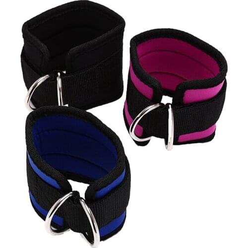1pc D-ring Ankle Strap Belt Sports Ankle Protector Multi Gym Leg Pulley Strap Fitness Exercise Equipment 3Colors