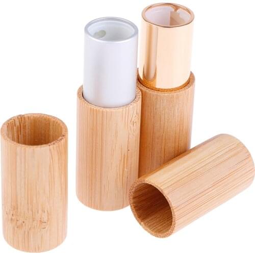 1PC DIY Bamboo Lipstick Tube Top Grade Lip Balm Sub Package DIY Empty High-end Bamboo Lipstick Container