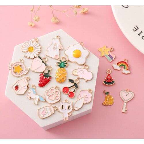 1Pc Fruits Pendants Charms DIY Handmade Earrings Neacklace Bracelet Jewelry Making Accessaries Cute Mixed Pendants