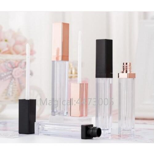 10/30/50pcs 5ML Rose Gold Lip Gloss Container Plastic Empty Liquid Lipstick Storage Bottle lip gloss tube black lipgloss botte