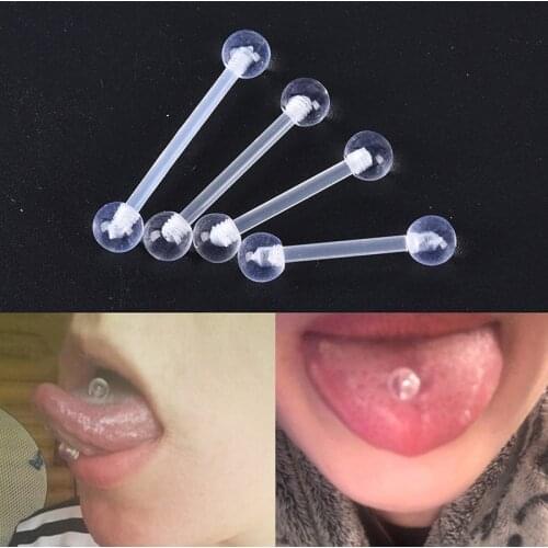 10Pcs Transparent Acrylic Bar Cartilage Eyebrow Nipple Nose Tongue Ear Ring Body Piercing Jewelry