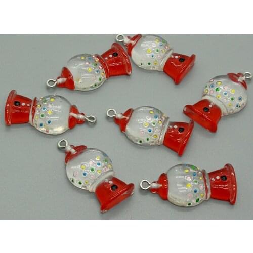 10pcs Unique Resin Mini Crystal Ball Earring Charms Small Lighthouse Vintage Keychain Necklace Pendants Diy Jewelry Make