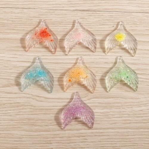 15pcs 28*32mm Candy Colors Sequin Fishtail Charms for Jewelry Making Cute Drop Earrings Pendants Necklaces DIY Crafts Accessory