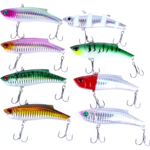 8PCS 9cm 28g Hard Fishing Lure VIB Rattlin Hook Fishing Sinking Vibra Rattlin Hooktion Lures Pencil Baits