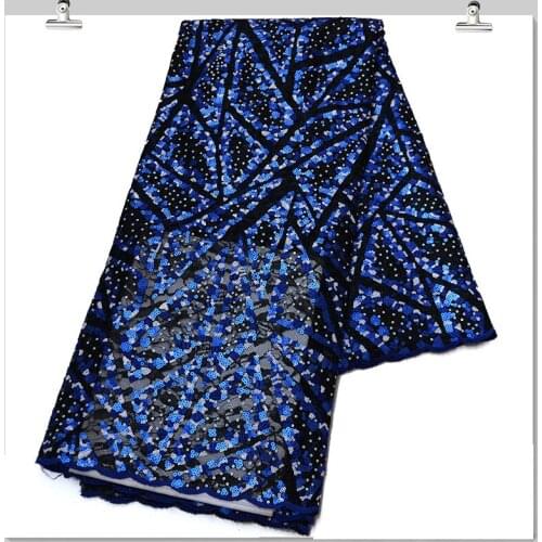 African Lace Fabric With Sequins Nigerian French Lace Fabrics 2021 High Quality Lace Sequined For Wedding Dress Sewing AM1048