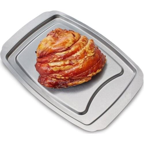 Free Shipping Stainless Steel Roast Meat & Poultry Spiked Carving & Serving Tray 14inch *10.1inch (00369)