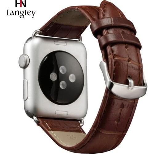 Crocodile Pattern Wristbands For Apple Watch SE 6 5 4 3 40mm 44mm 38mm 42mm Straps Genuine Leather Watchbands Watch Accessoriess