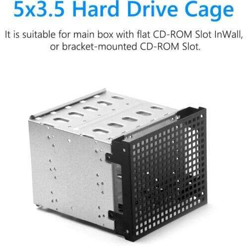 Storage Expansion Hard Drive Cage Rack Bracket for Computer Accessories with Fan Space Detachable DIY Hard Drive Disk Tray Case