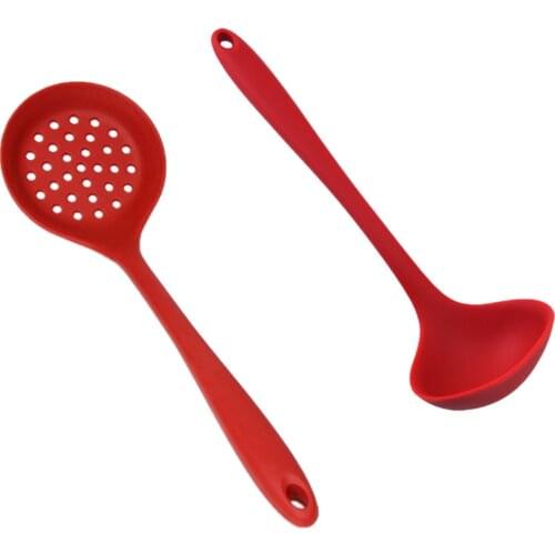 2pcs Food Grade Silicone Colander Shovel Strainers Spoon Soup Slotted Spoon Kitchen Scoop Drainage Colanders Kitchen Gadget