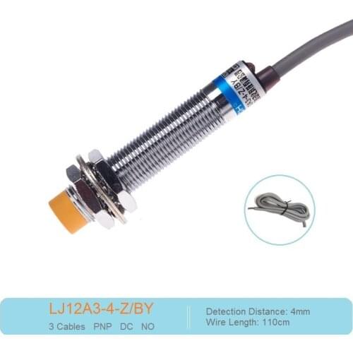 New M12 Inductive Proximity Sensor Switch 3 Cables PNP DC NO Detection Switch LJ12A3-4-Z/BY